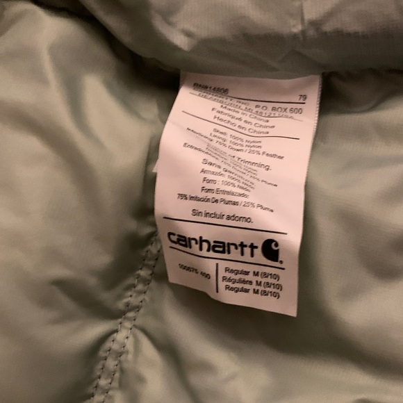 Carhartt Down Filled Teal Hooded Puffer Vest/ Down filled - Picture 6 of 9
